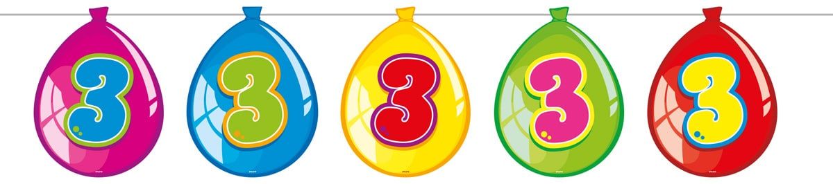 Slinger Birthday 3 Jaar Ballonnen 10 Meter