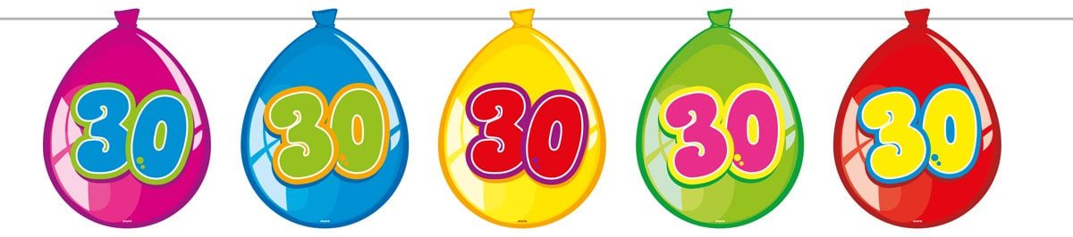 Slinger Birthday 30 Jaar Ballonnen 10 Meter