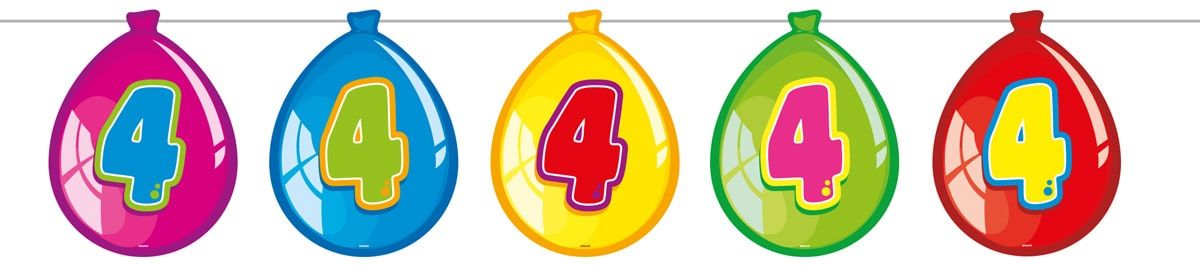 Slinger Birthday 4 Jaar Ballonnen 10 Meter