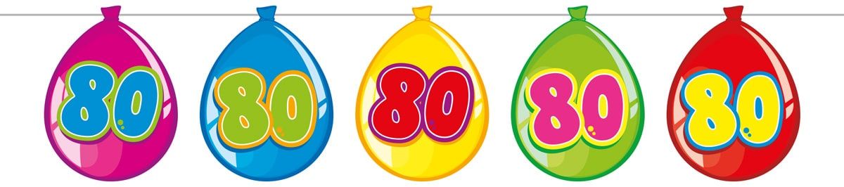 Slinger Birthday 80 Jaar Ballonnen 10 Meter