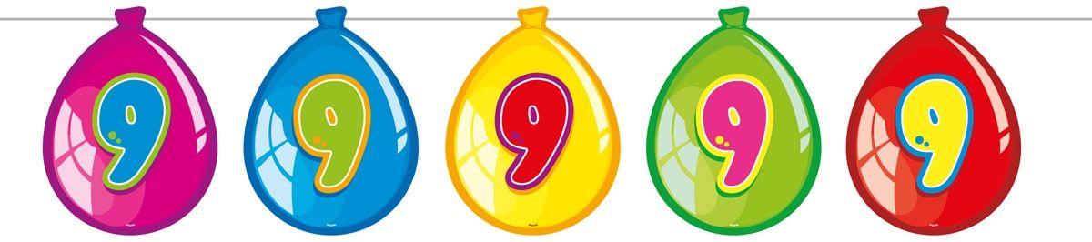 Slinger Birthday 9 Jaar Ballonnen 10 Meter