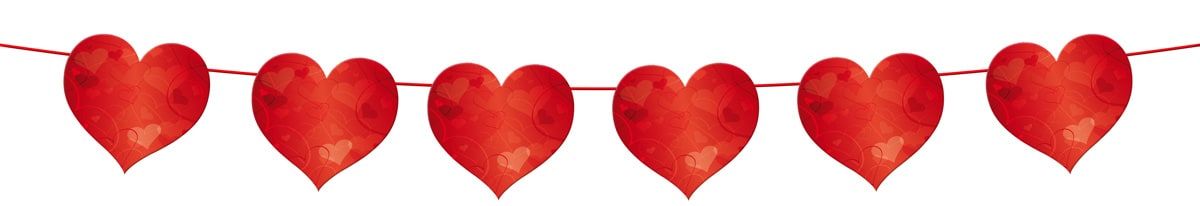 Slinger valentijn hartjes rood 6 meter