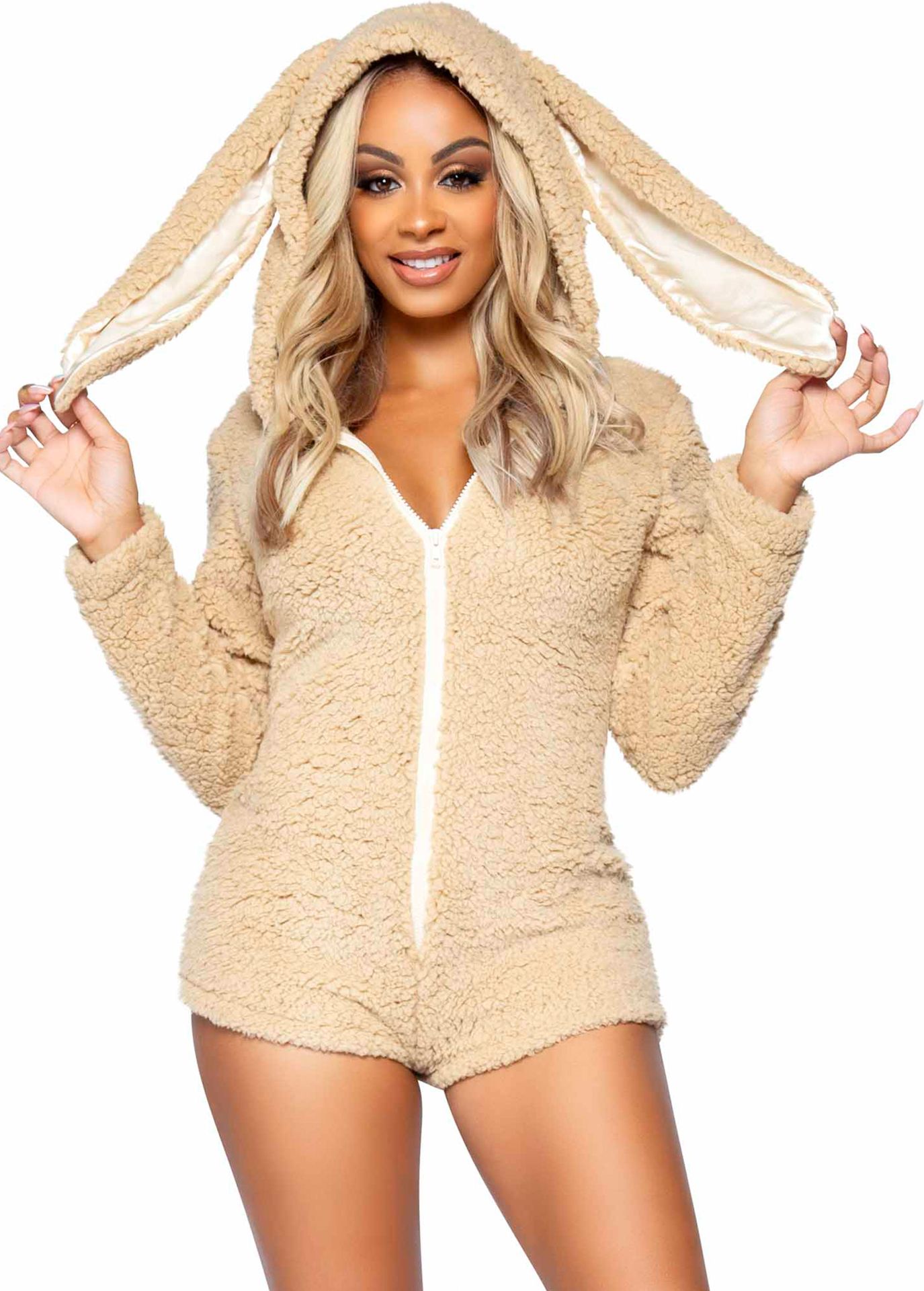 Soft Bunny Catsuit Dames Beige