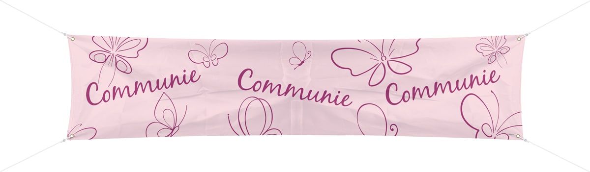 Spandoek Roze Communie Meisje