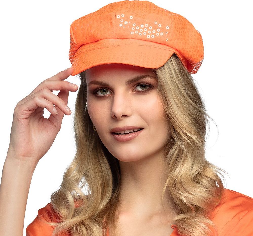 Spangles Neon Oranje Pailletten Pet