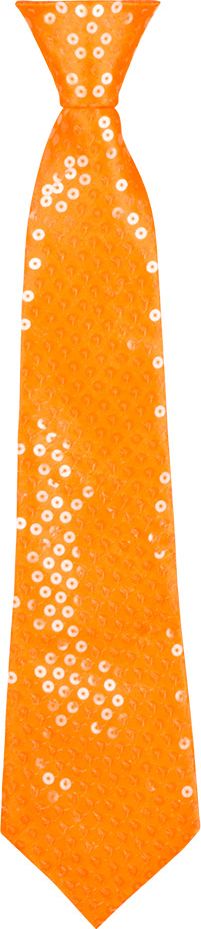 Spangles oranje pailletten stropdas