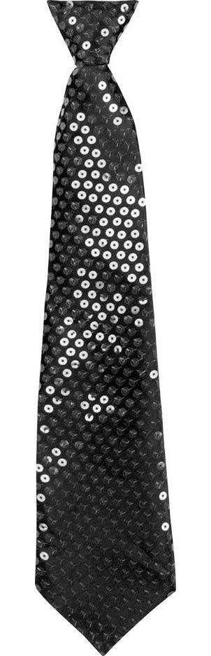 Spangles Pailletten Stropdas Zwart