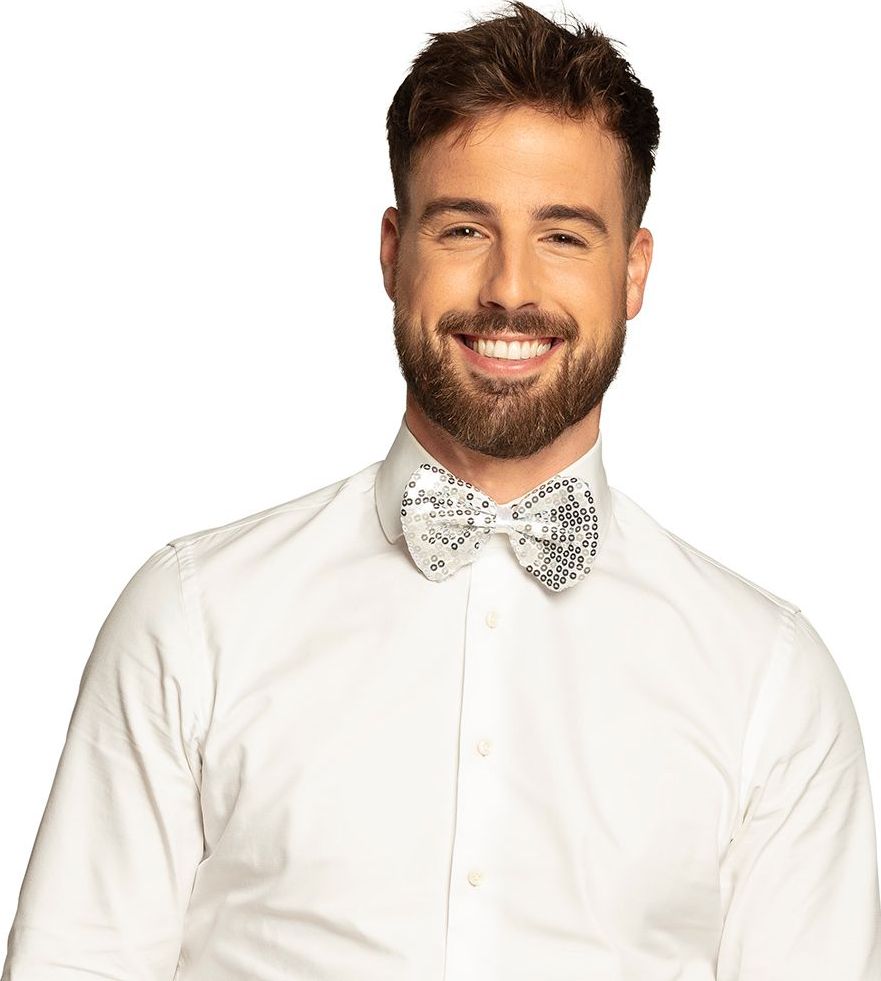 Spangles Pailletten Vlinderstrik Zilver