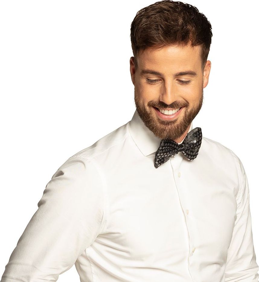 Spangles Pailletten Vlinderstrik Zwart