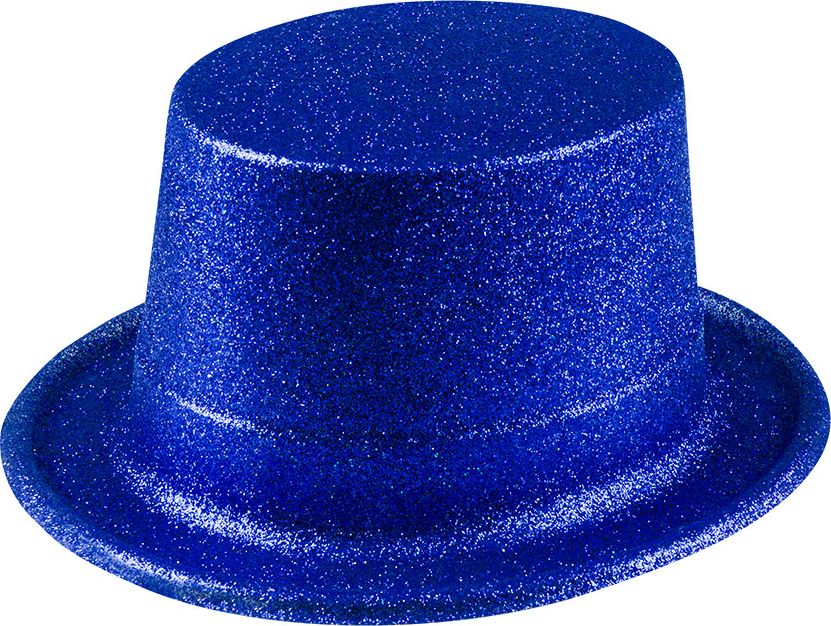 Sparkle glitter hoge hoed blauw