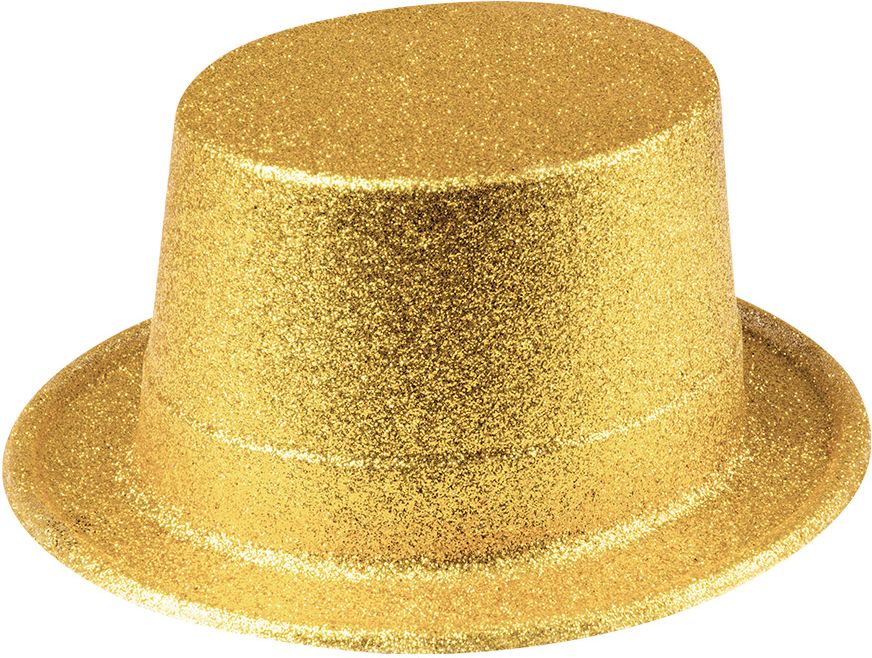 Sparkle glitter hoge hoed goud