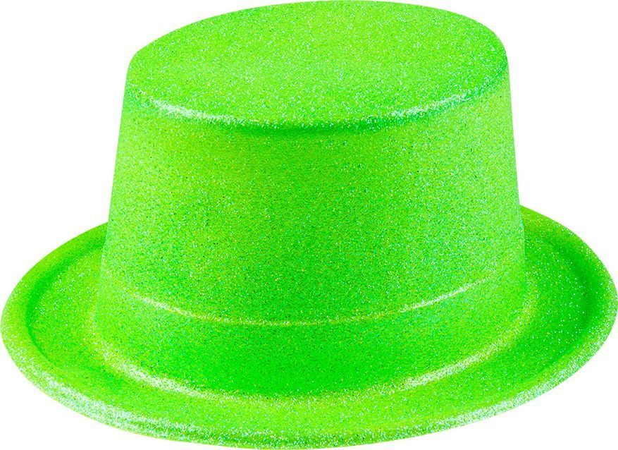Sparkle glitter hoge hoed neon groen
