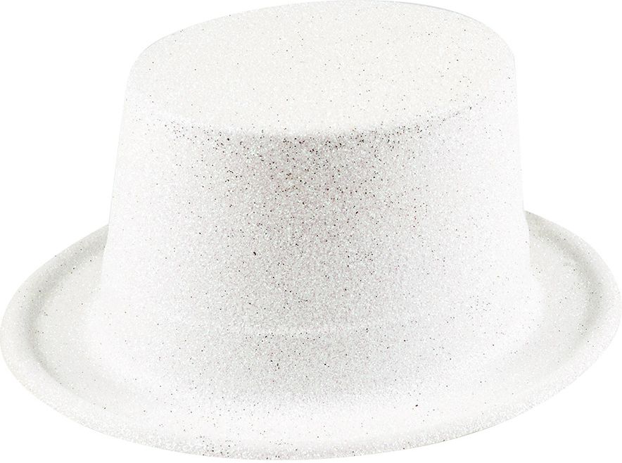 Sparkle glitter hoge hoed wit