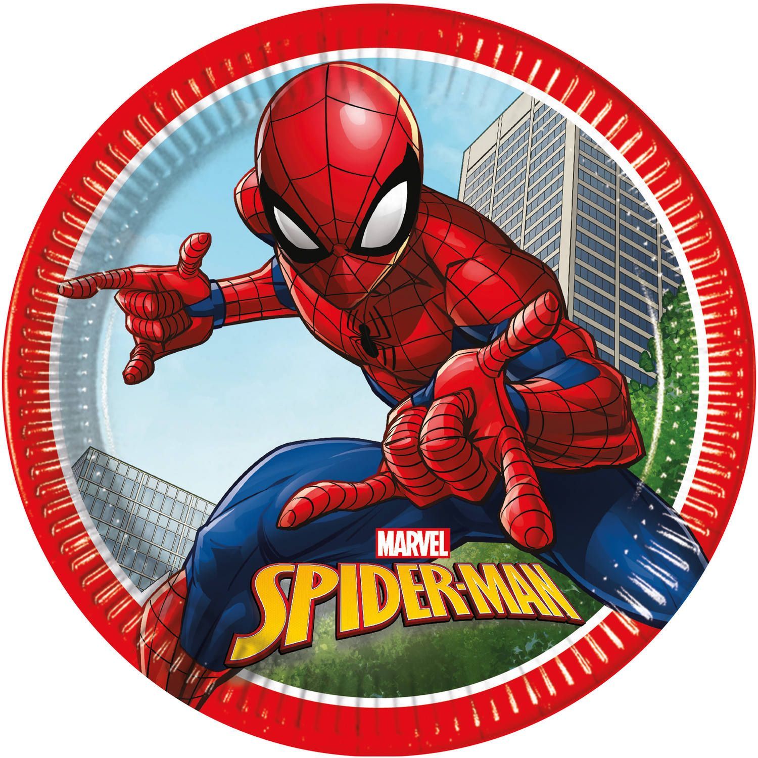 Spiderman kinderfeestje bordjes 8 stuks