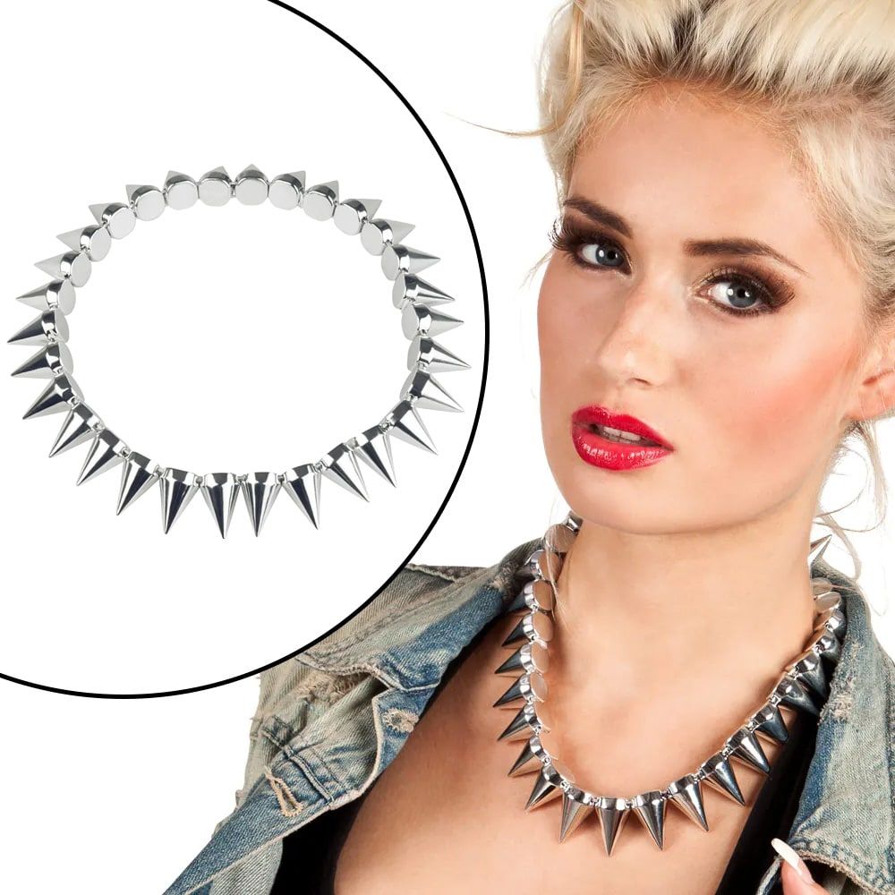 Spikes Punker Ketting Zilver