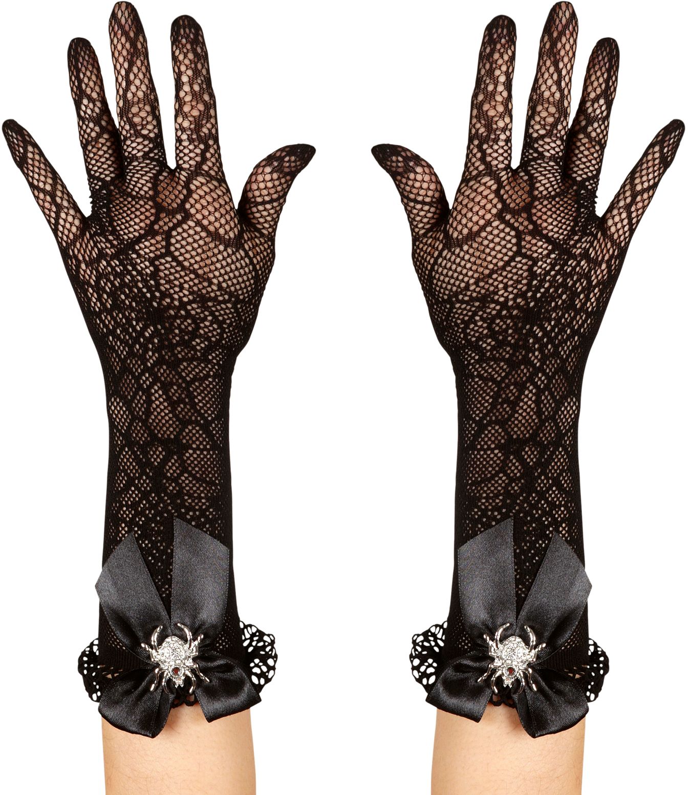 Spinnenweb Handschoenen met Strass
