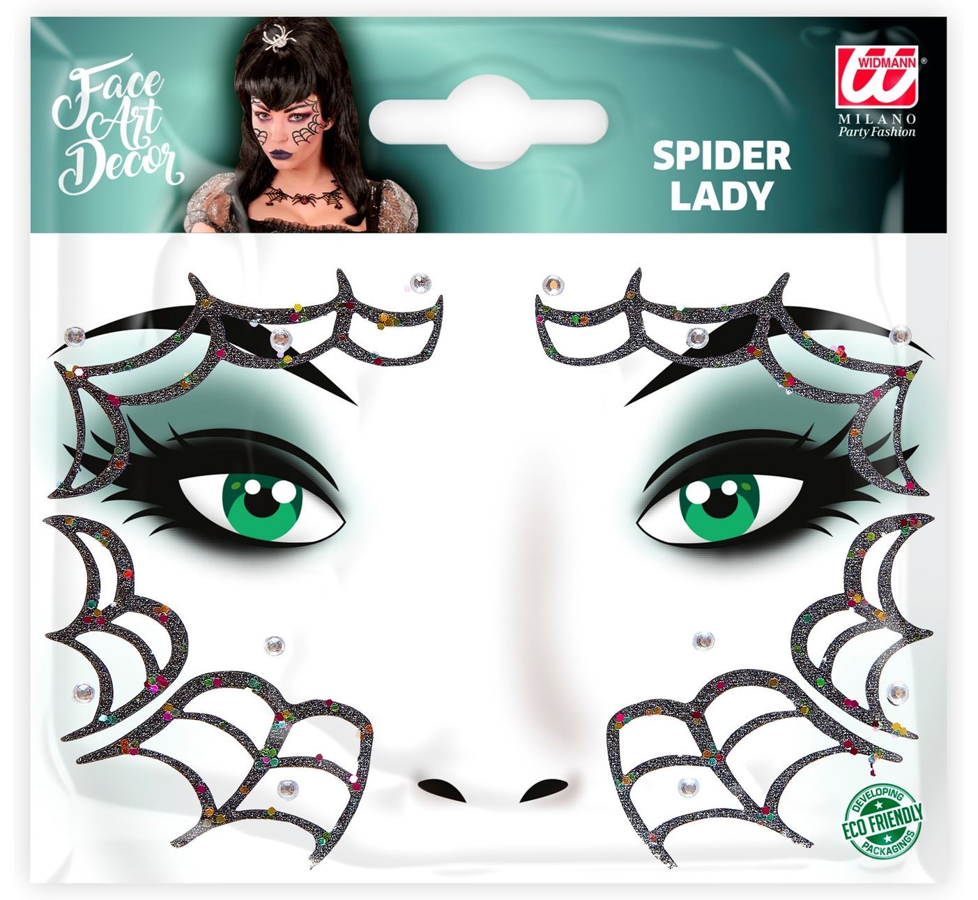 Spinnenweb Schmink Gezicht Glitters