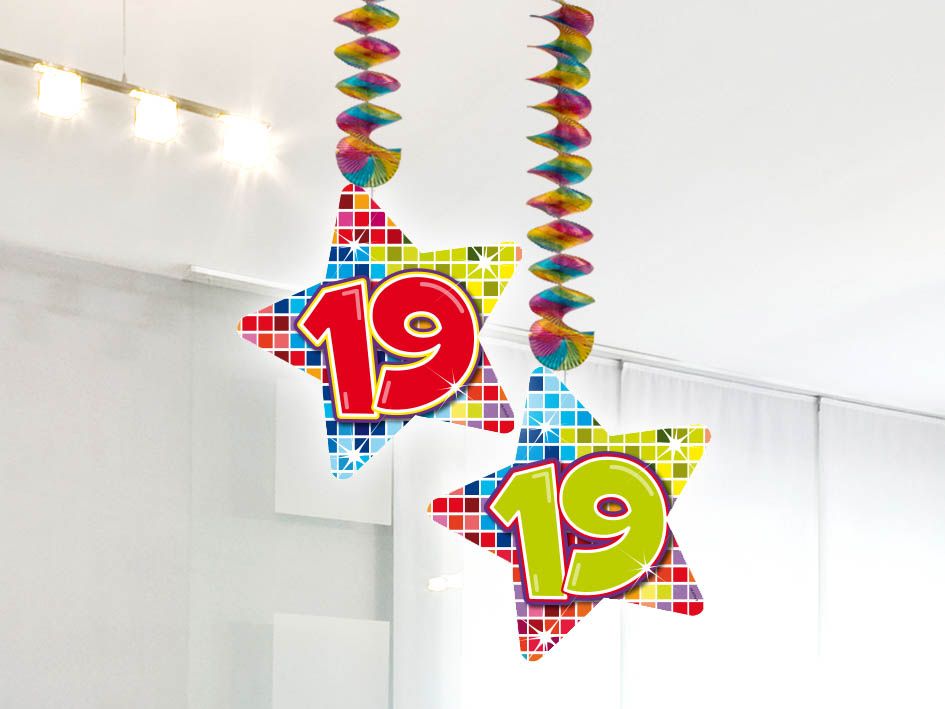 Spiraal Decoratie 19 Jaar Birthday Blocks
