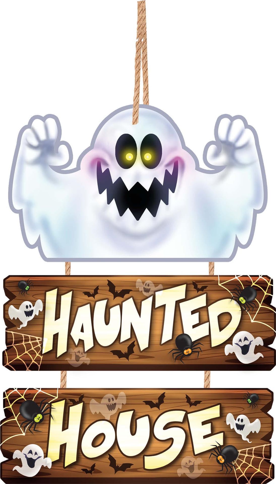 Spook Haunted House Decoratie Bord