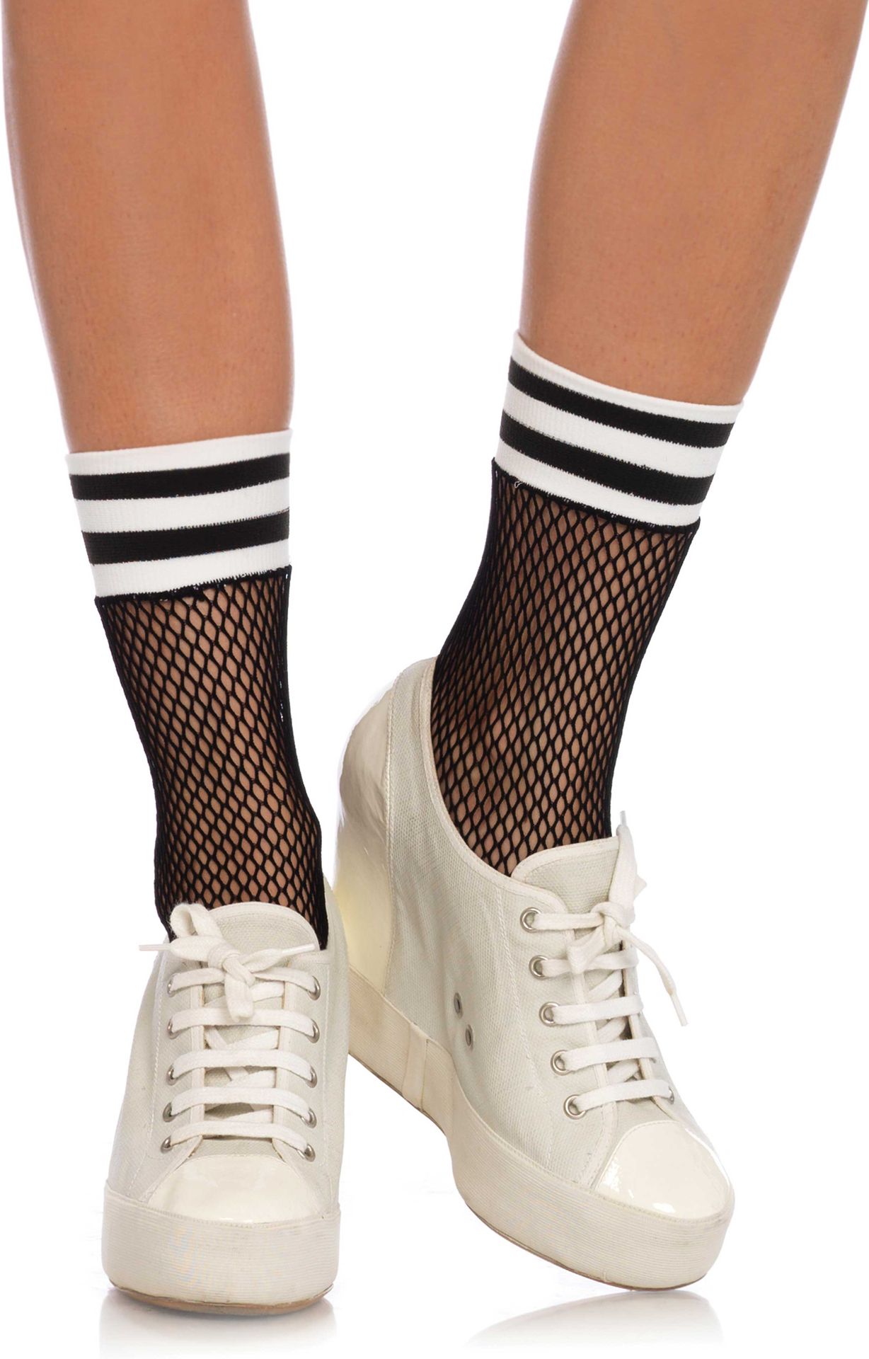 Sportieve Zwarte Visnet Enkelsokken