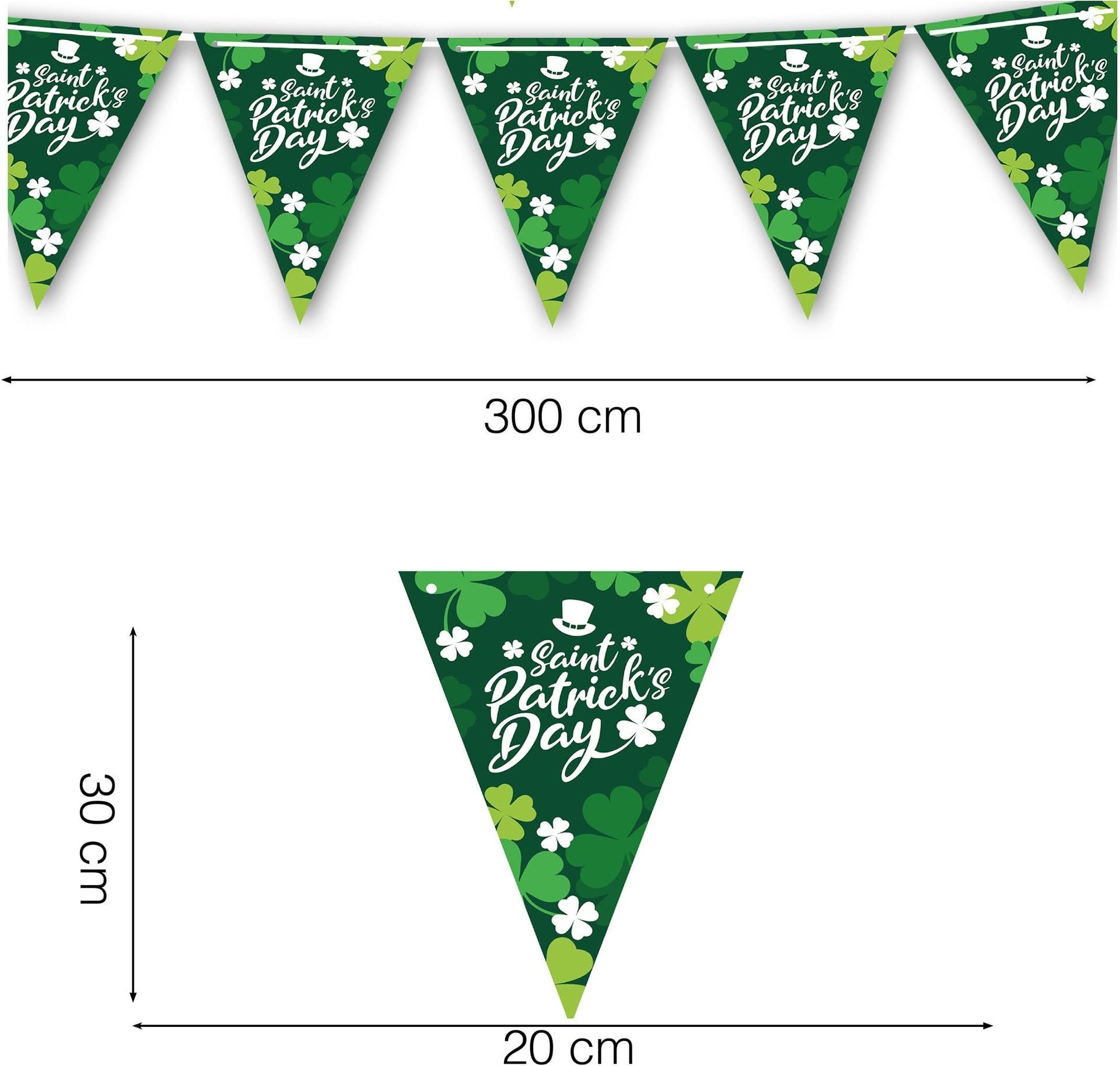 St Patricksday Groene Papieren Slinger 300cm