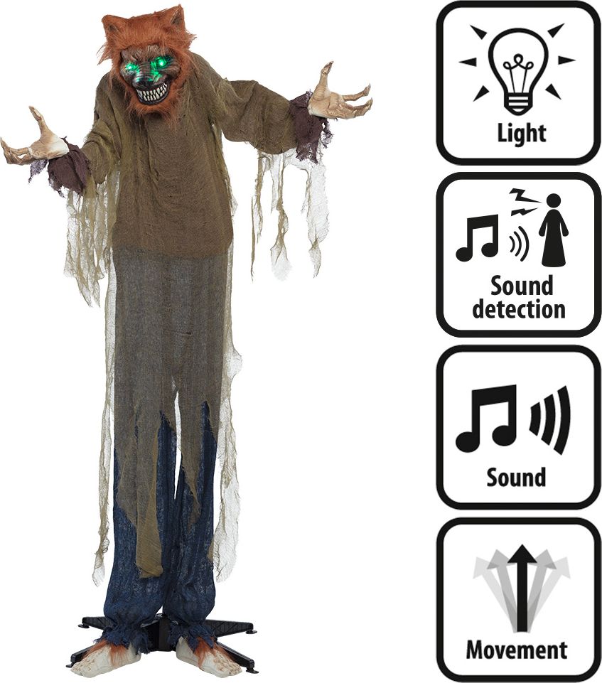 Staande Decoratie Weerwolf Licht, Geluid & Beweging