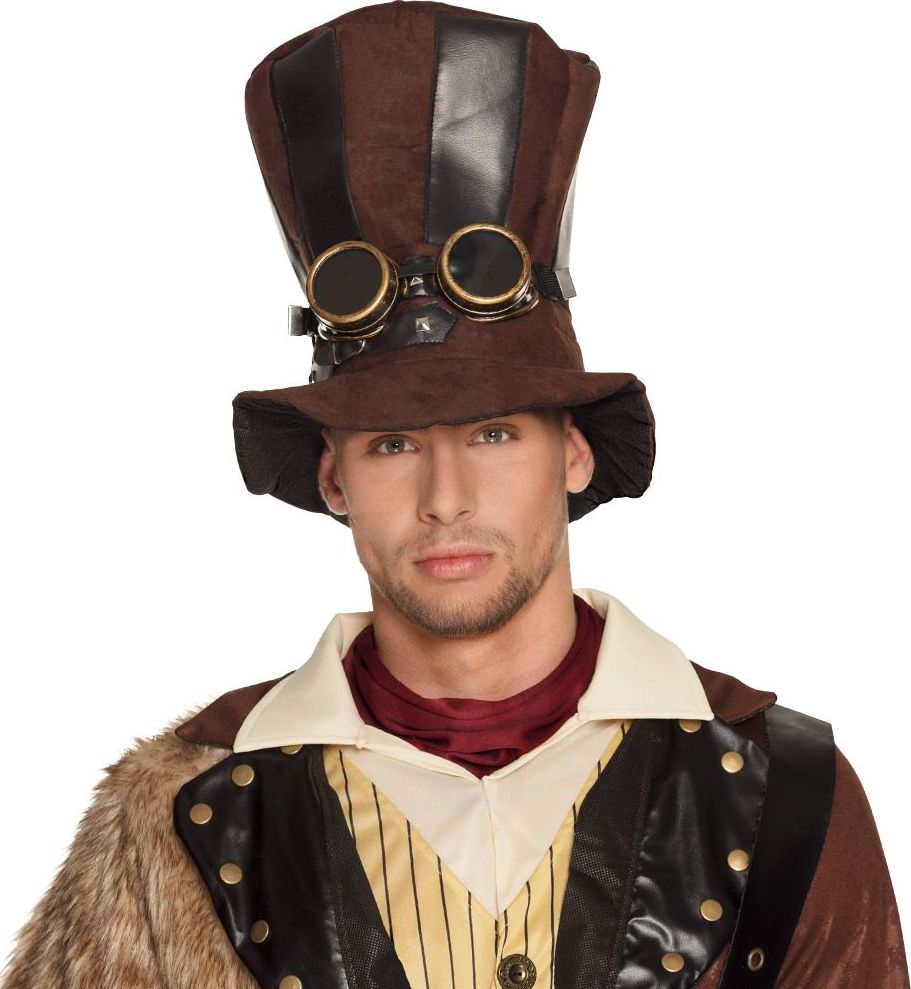 Starepunk Hoge Hoed Bruin