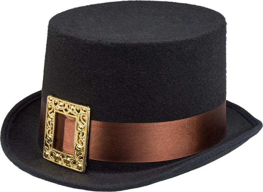 Steambuckle zwarte hoed