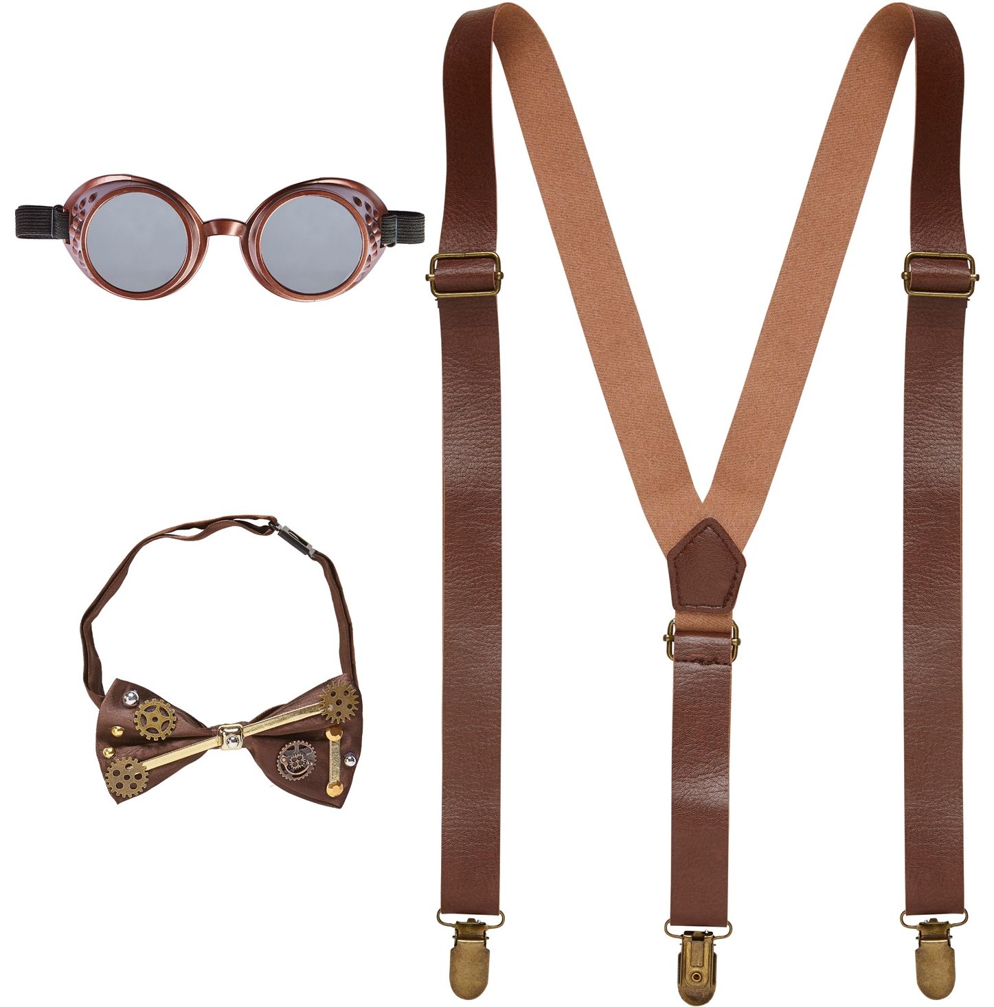 Steampunk Accessoire Setje Bruin