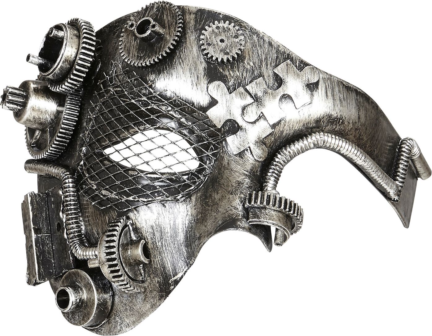 Steampunk Half-Gezichts Masker Zilver