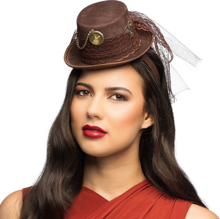 Steampunk Hoed Tiara Bruin Dames