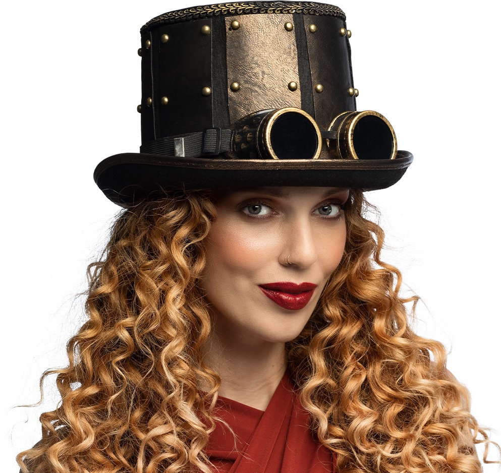 Steampunk Lederlook Hoed Metalpunk