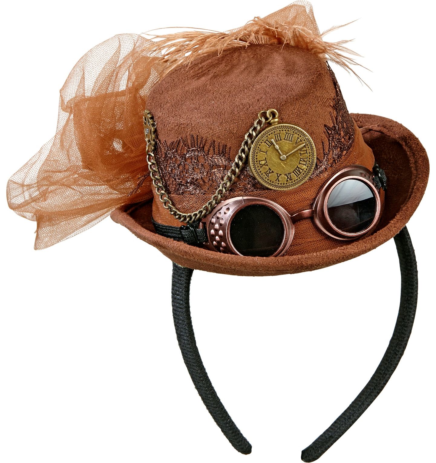 Steampunk Mini Hoedje Suede