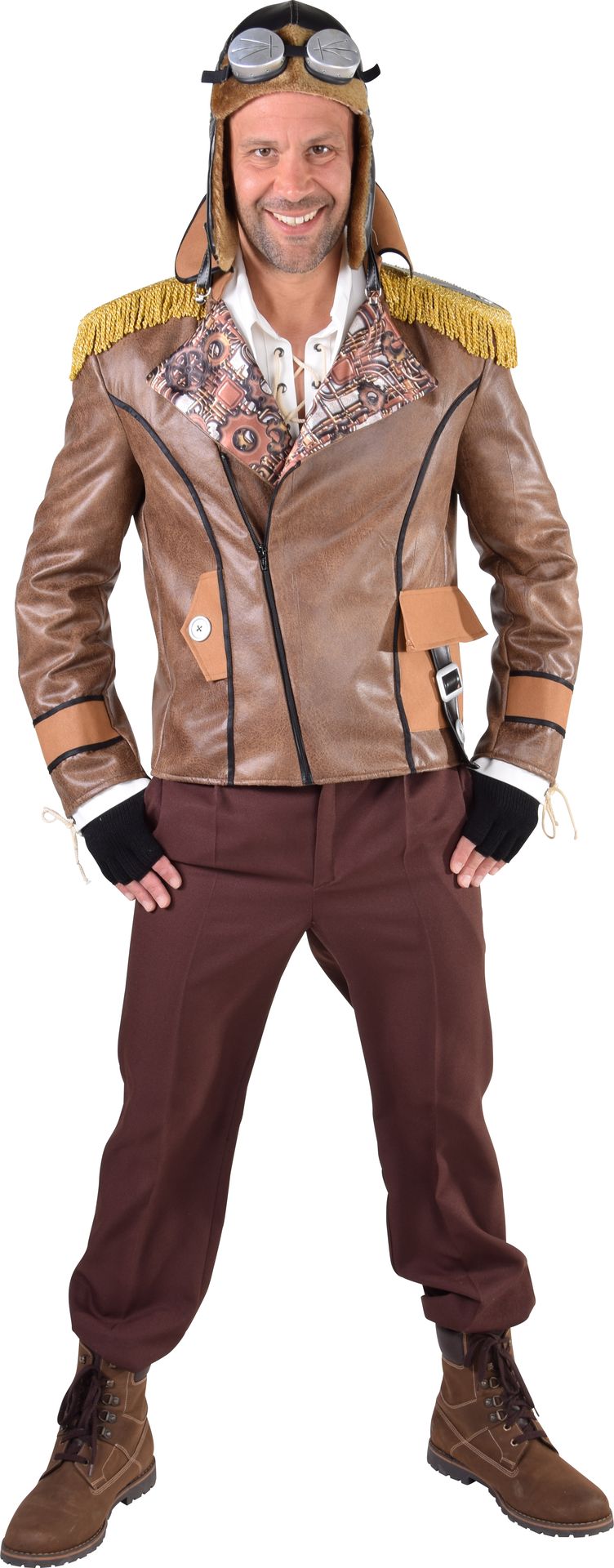 Steampunk Piloten Jas Mannen