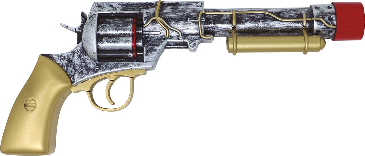 Steampunk Revolver met Gouddetails