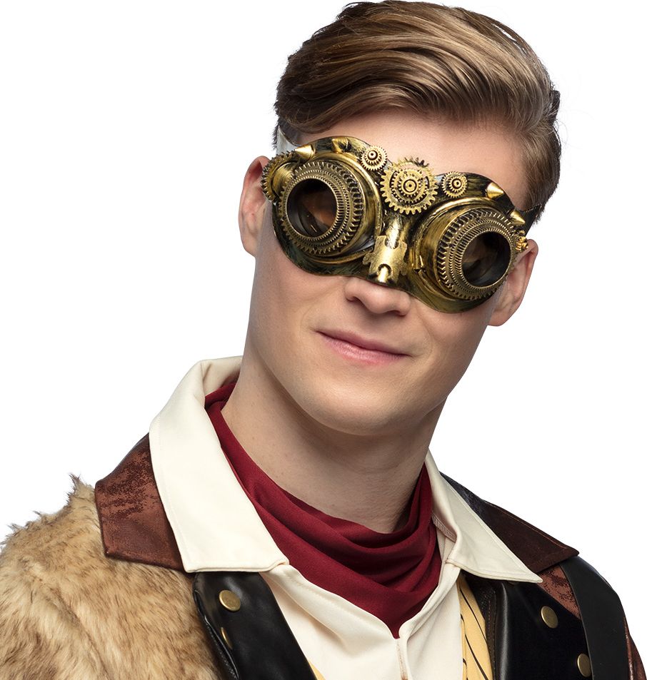 Steampunk Stoommasker Goud