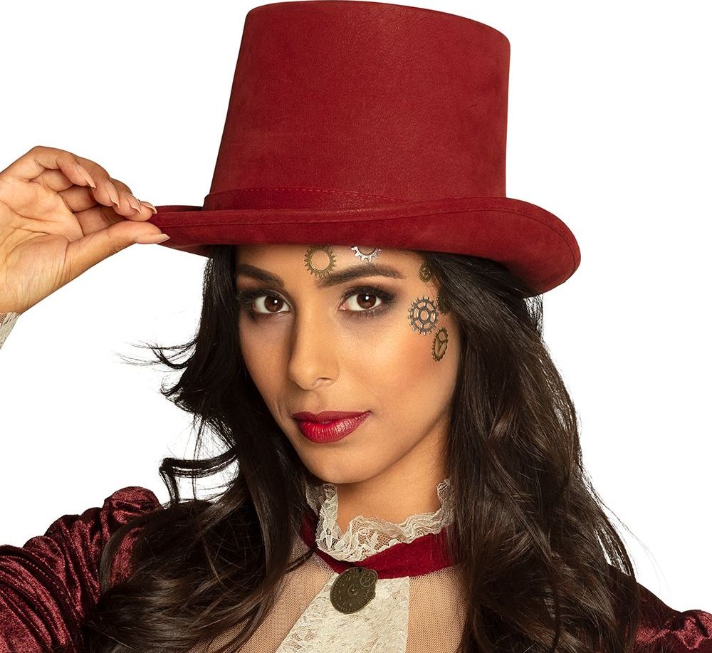 Steamtopper Hoed Deluxe Rood