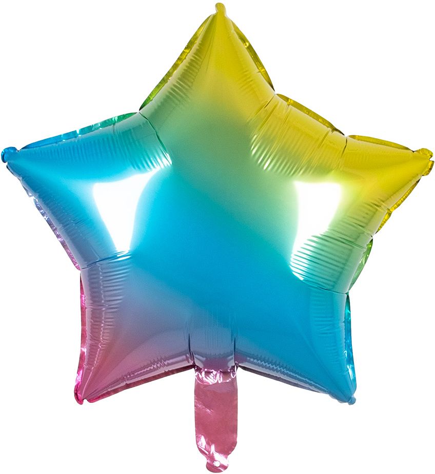 Ster vormige folie ballon regenboog