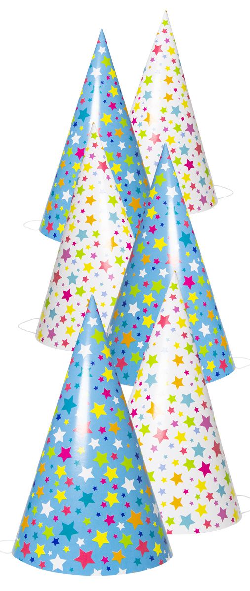 Sterren Kinderfeestje Feesthoedjes 6 Stuks