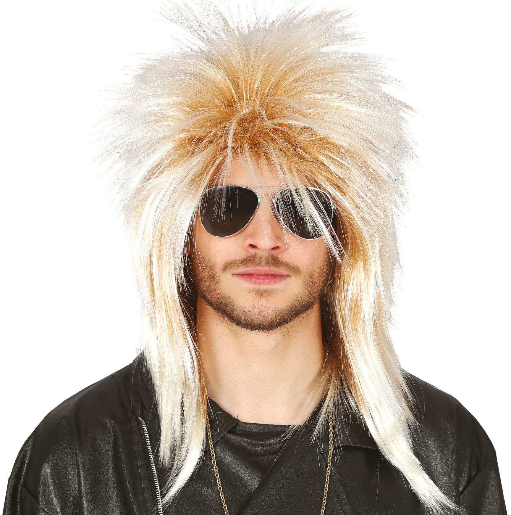 Stoere 80's Rocker Blonde Pruik