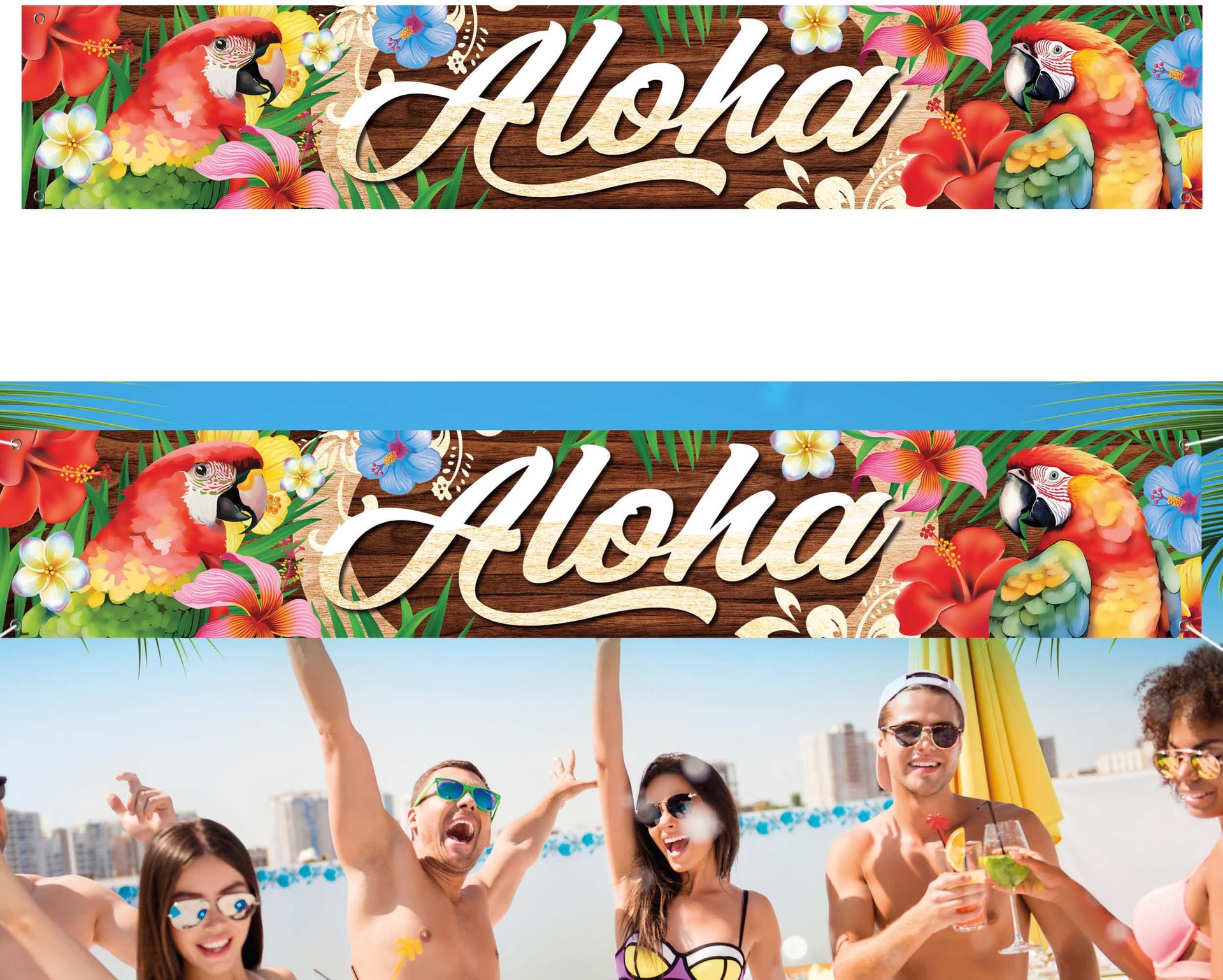 Stoffen Banner Aloha Hawaii 150cm