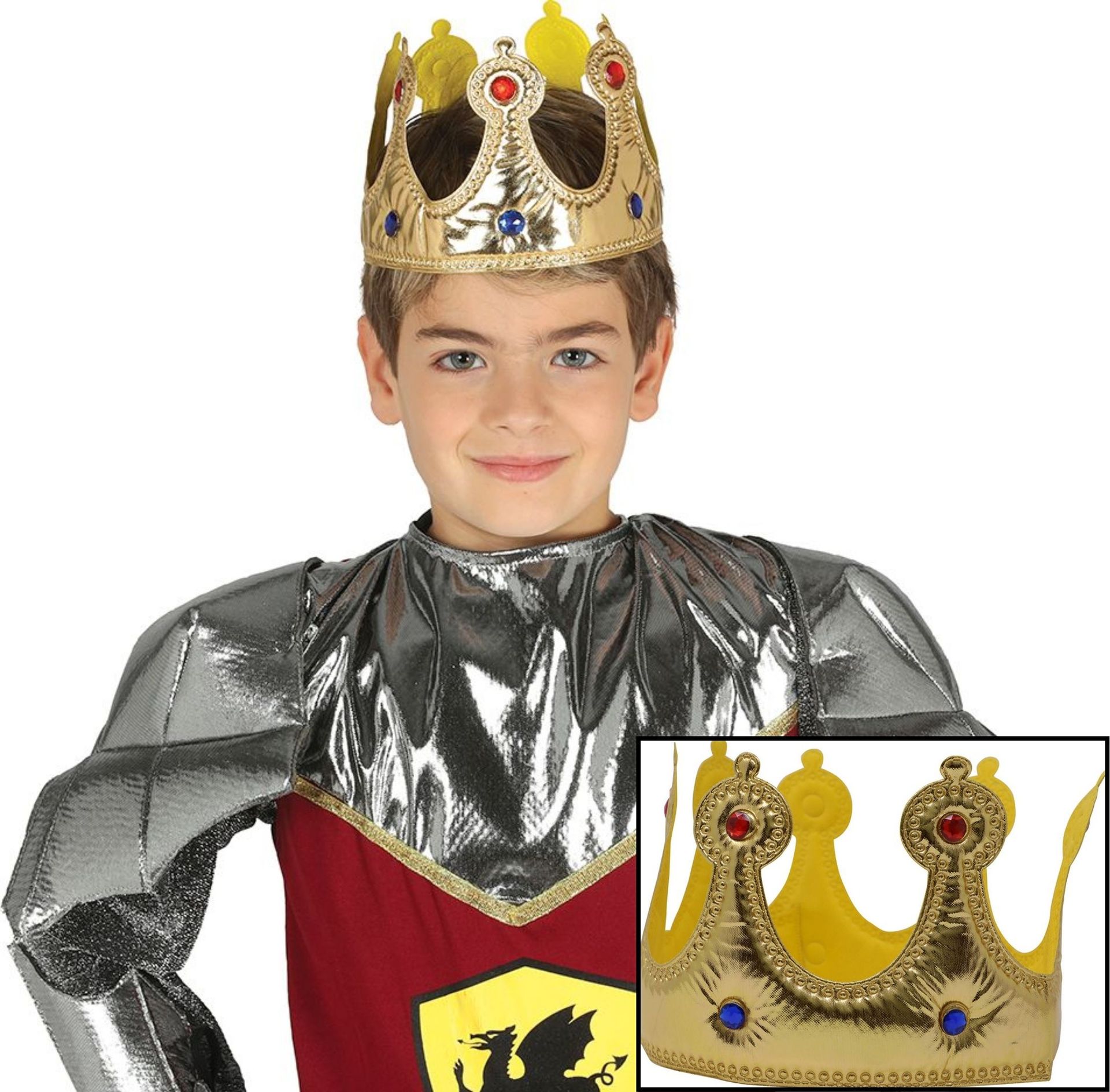 Stoffen Gouden Kroon Koning Kind