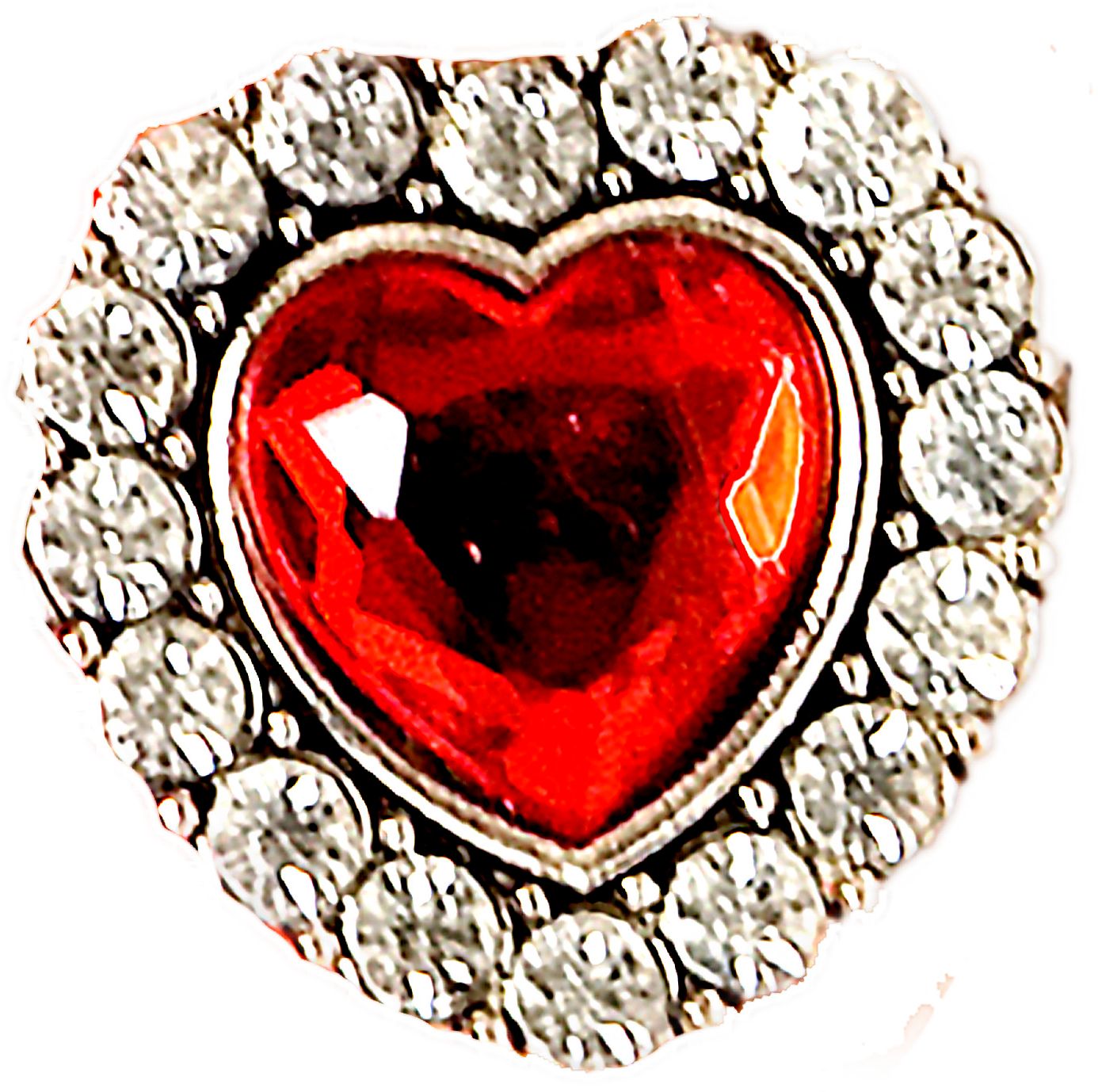 Strass Ring met Hartje