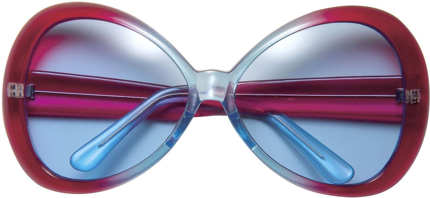 Sugar Babe Retro Bril Rood Blauw