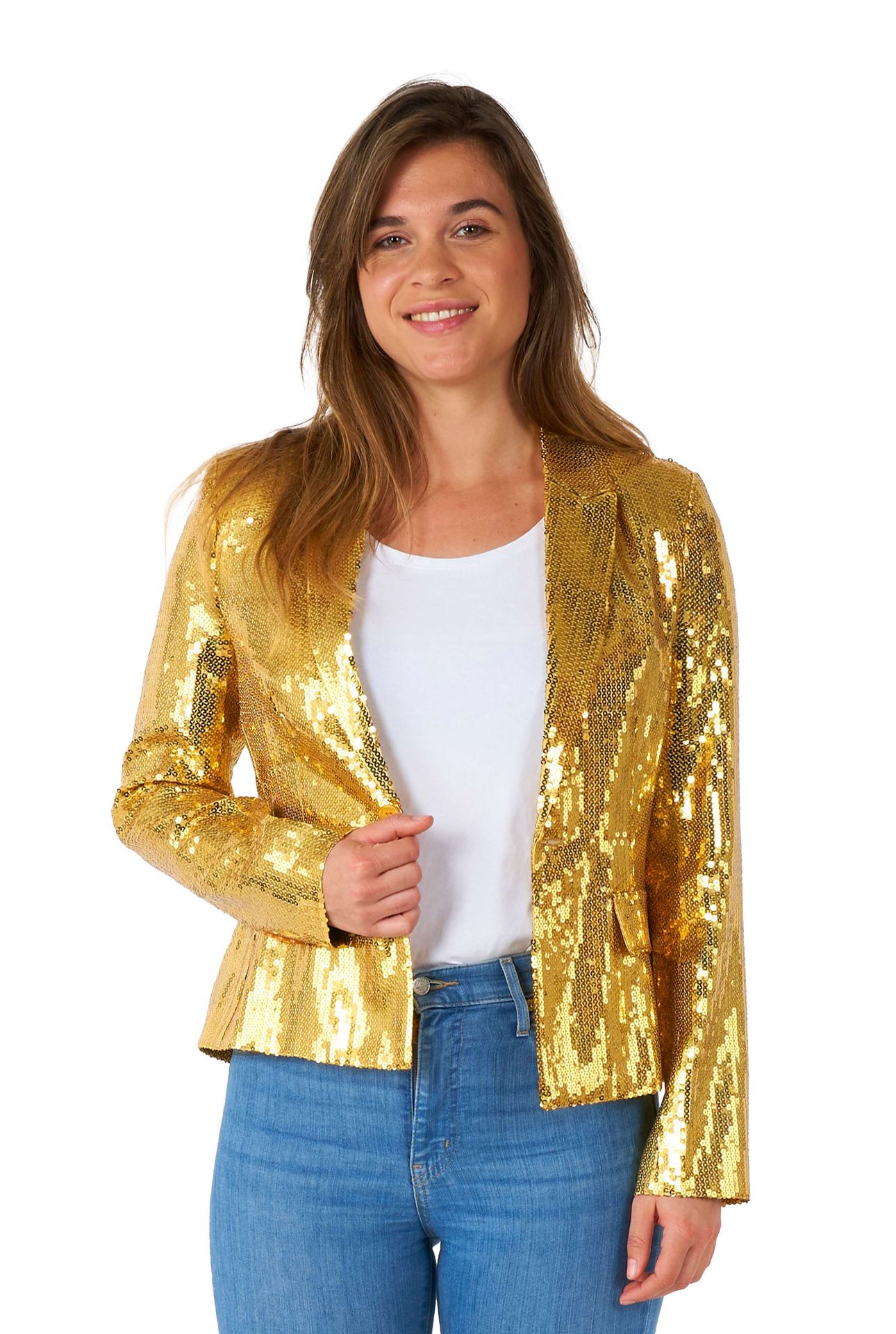 Suitmeister Dames Blazer Pailletten Goud