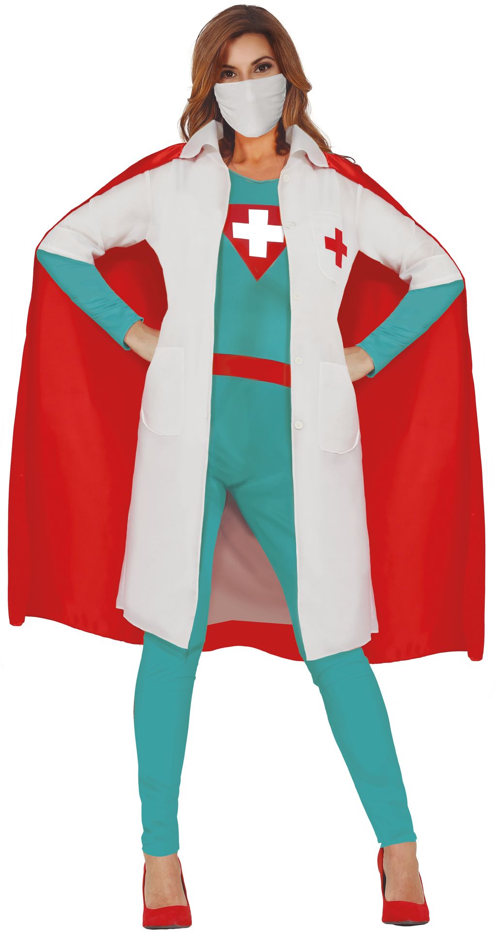 Super Corona dokter kostuum dames