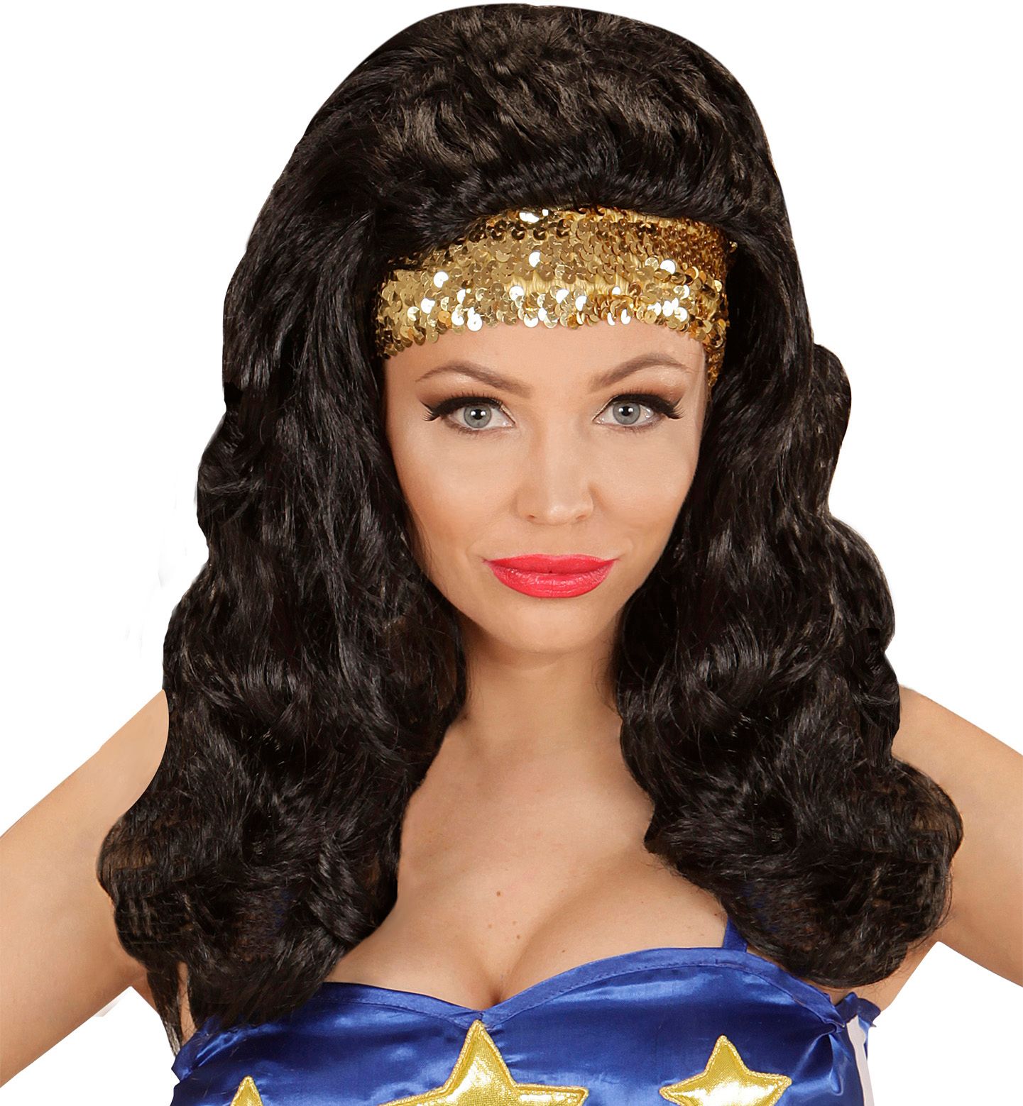 Superheldin Pruik met Pailletten Hoofdband