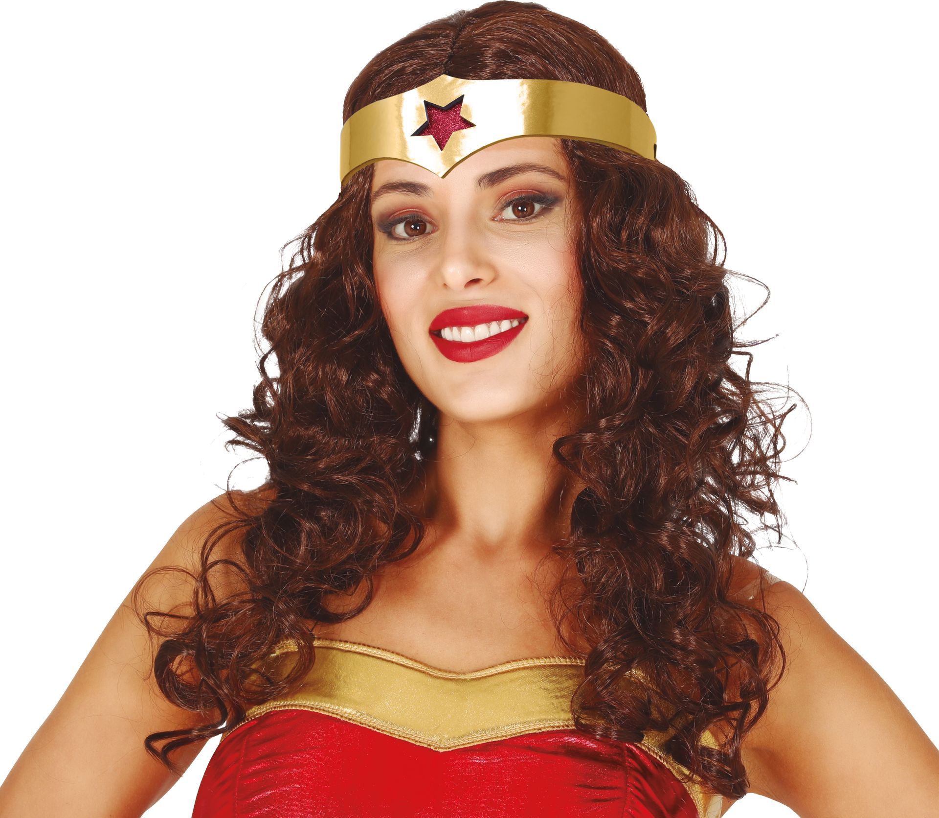 Superwoman pruik met hoofdband