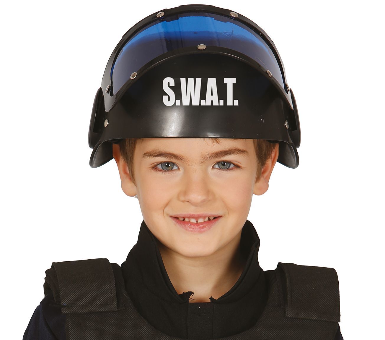 SWAT helm met blauw vizier kind