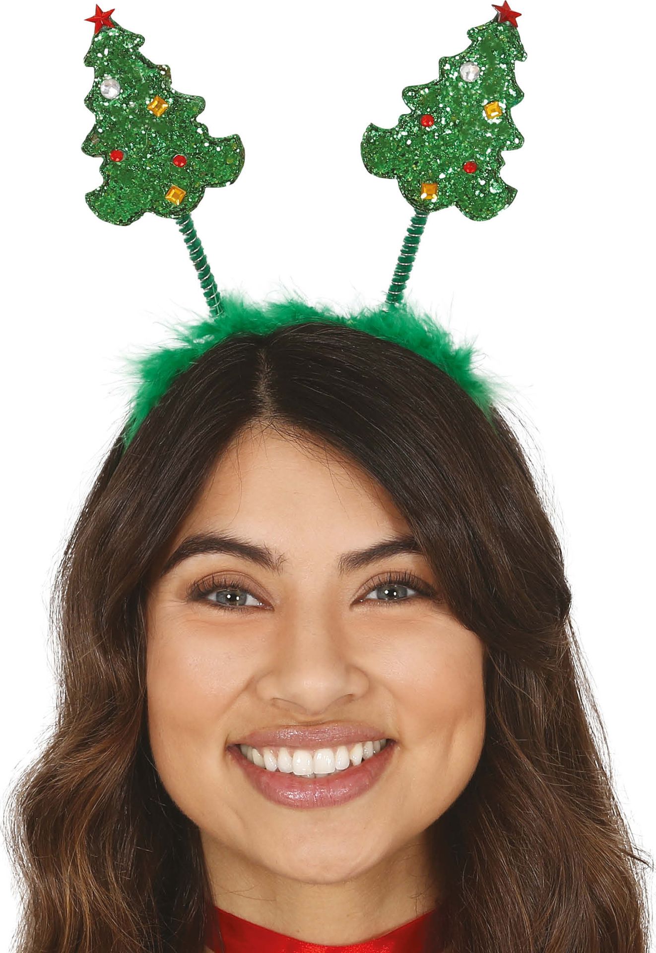 Swingende Glitter Kerstbomen Haarband